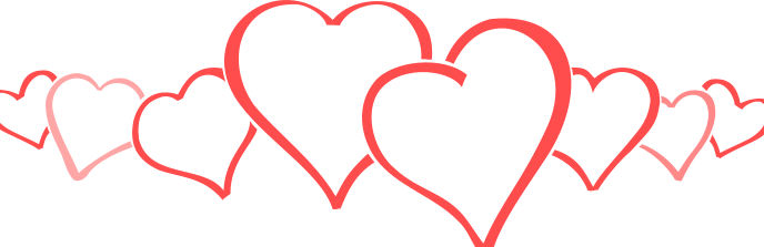 Valentine's Day Feb 14, - Small Hearts Clip Art (688x223)