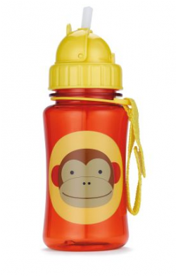 Skip Hop Zoo Straw Bottle - Skip Hop Zoo Feeding Set - Monkey (360x390)