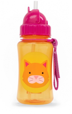 Skip Hop Zoo Straw Bottle - Skip Hop Zoo 12 Ounce Straw Bottle - Chase Cat (360x390)