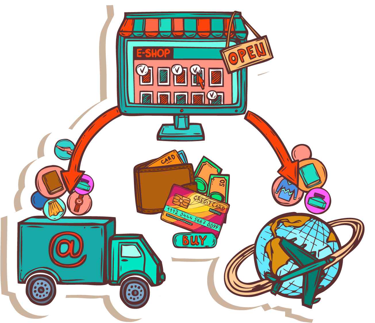 Online Shopping E-commerce Photography Illustration - E-commerce (1600x1600)