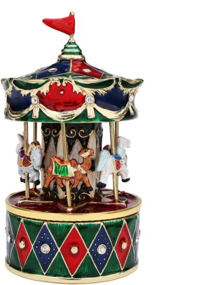 Revolving Animals Carousel Music Box - Plays Ave Maria (600x600)