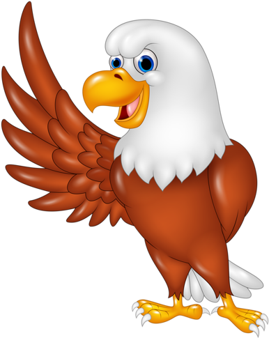 Funny Cartoon Animals Vector [преобразованный] - Cute Eagle Illustration Png (395x500)