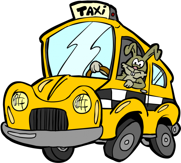 Hare Taxi - Taxi Cartoon (700x628)