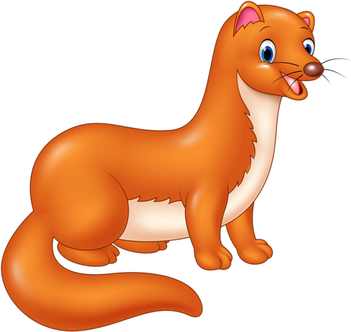 Funny Cartoon Animals Vector [преобразованный] - Dibujo De Una Comadreja (500x480)