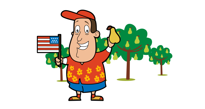 'williams' Pears Are Known As A Bartletts In America - Cartoon (866x554)