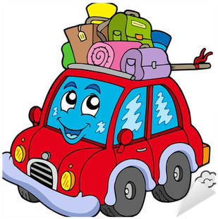 Cartoon Car With Luggage (400x400)