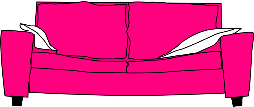 In Sync With The Seasons - Cartoon Sofa Pink (877x720)