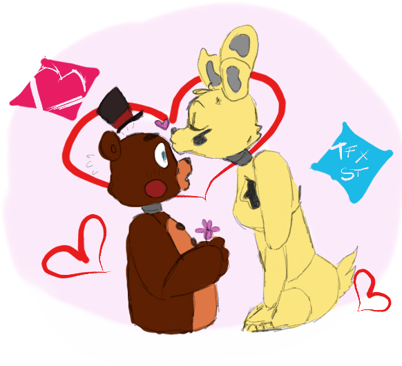 Toy Freddy X Springtrap By Encssikittyx - Toy Freddy X Freddy (600x600)