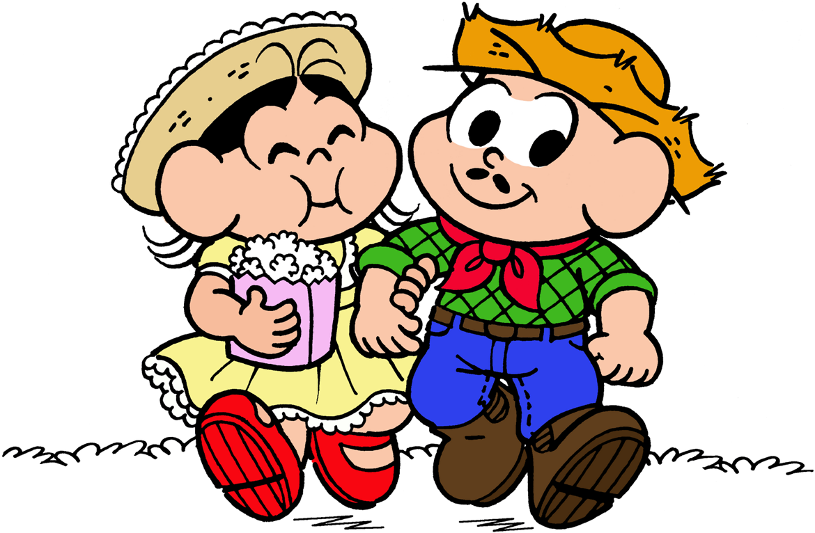 Turma Da Monica Magali E Cebolinha Caipira - Traje De Festa Junina Desenho (1200x1200)