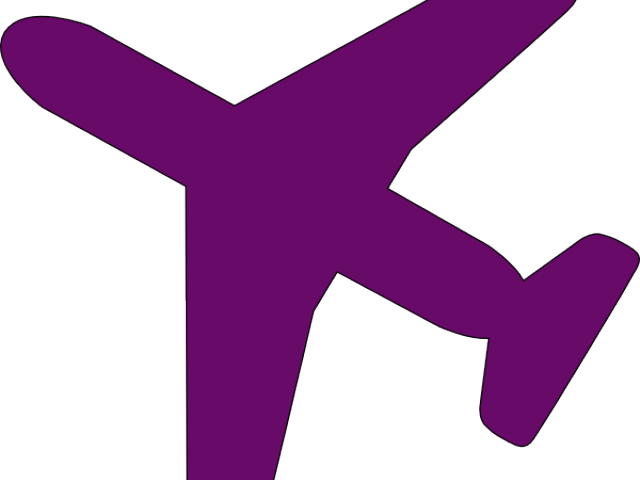 Plane Clipart Purple - Clip Art (640x480)