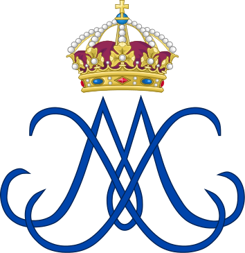 Royal Monogram Of Queen Sophia Magdalena Of Sweden - Princess Anne Marie Of Denmark Monogram (354x365)