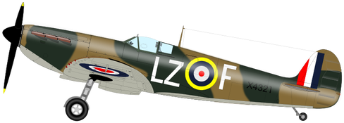 Plane Clipart Spitfire - World War 2 Planes Clipart (500x386)