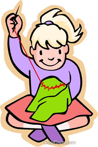 People Clipart Sewing - Girl Sewing Clipart (320x480)