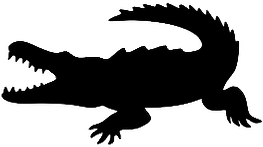 Ftestickers Silhouette Alligator - Alligator Silhouettes (526x524)