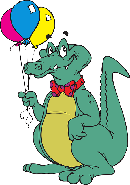 Cute - Rattlesnake - Clipart - Animals Holding Balloons Cartoon (451x640)