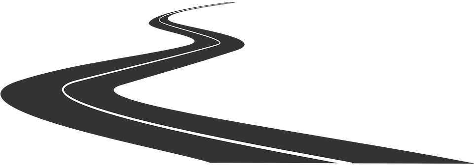 Highway Clipart Black And White - Road With No Background (960x480)