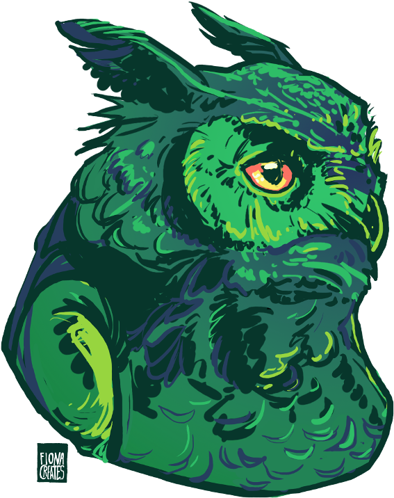 Green Owl By Fionacreates - Owl (623x800)