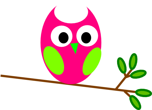 Pink And Green Owl (600x382)