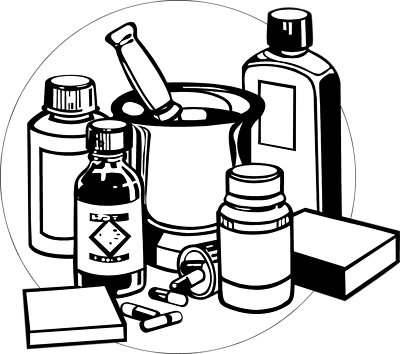 Medical Stock Art - Medicine Black And White (400x354)