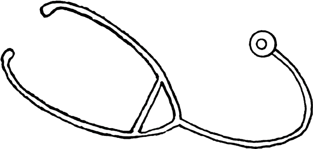 Stethoscope - Cartoon Black And White Stethoscope (650x309)