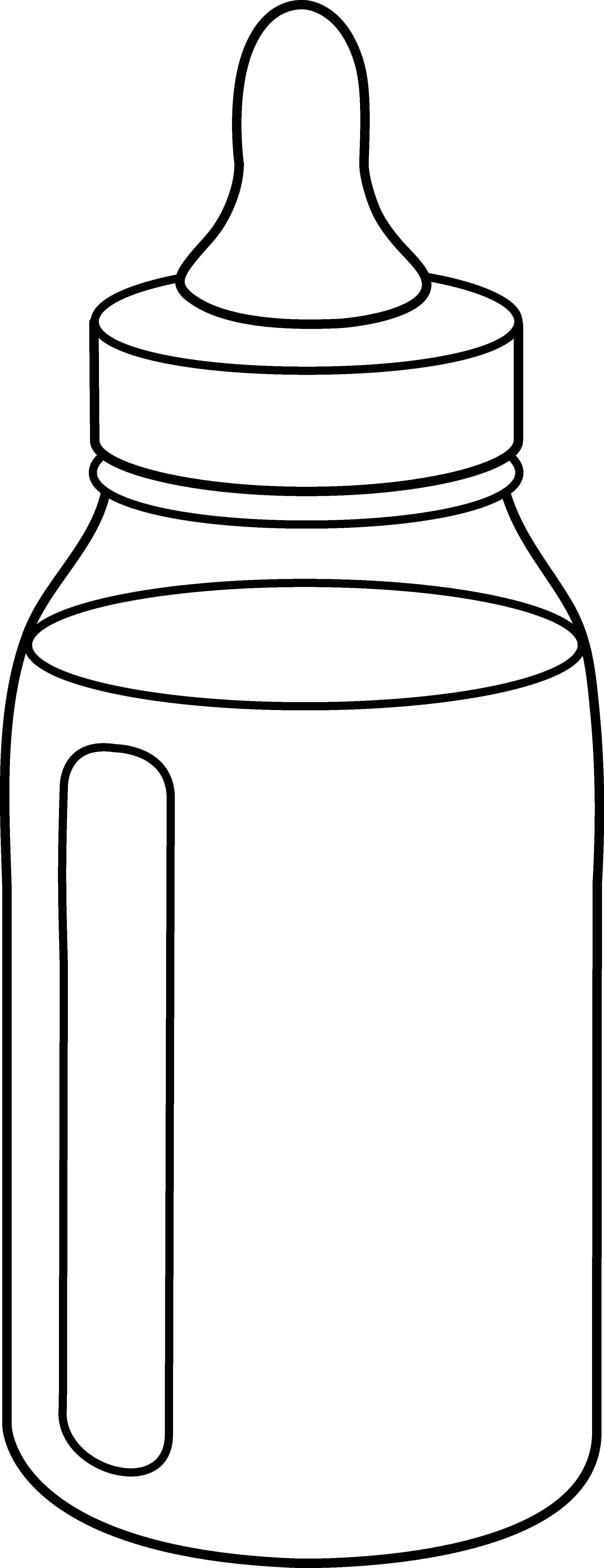 Simple Bottle Outline Clip Art - Template Of A Water Bottle (2429x6307)