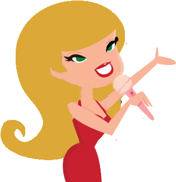 Lovely Cartoon Singers Cartoon Singer Cars - Female Singer Cartoon (380x379)