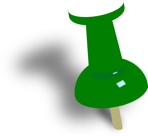 Green Push Pin Clip Art (600x566)