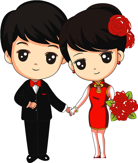 Marriage Song Cartoon Download - Love Couple Cartoon Png (708x791)