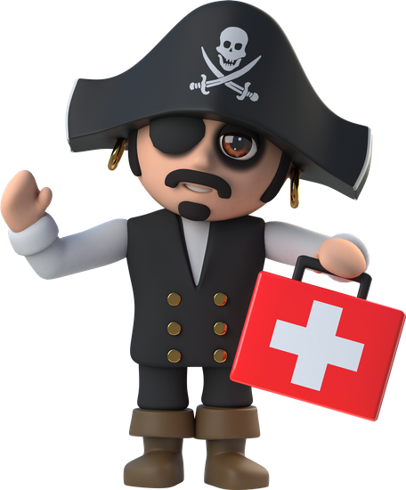 3d Crazy Cartoon Pirate Captain - Pirate (456x550)