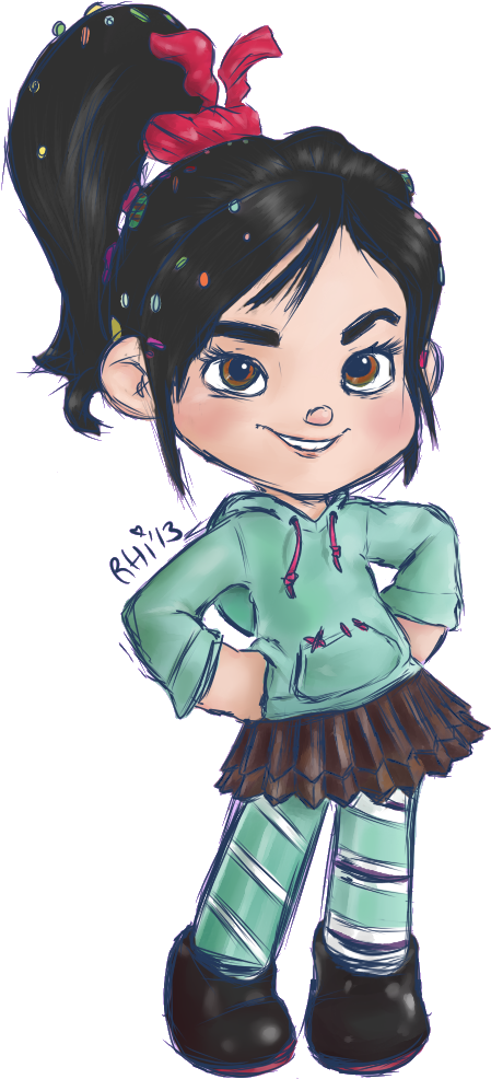 Cartoon Black Hair Figurine - Cartoon (530x1100)