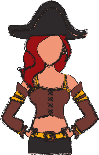 Beautiful Woman Pirate Cartoon - Cartoon (550x550)