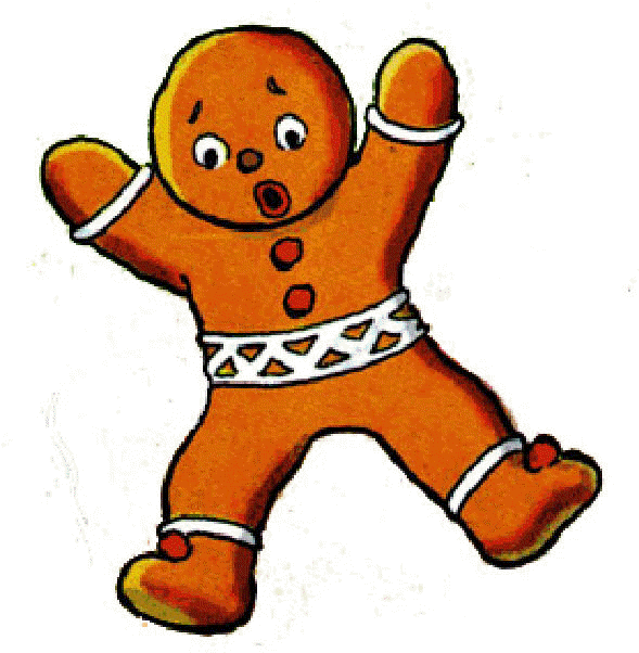 Clipart Of A Happy Gingerbread Man Cookie Waving And - Gingerbread Man Running Gif (602x645)