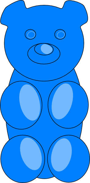 Gummy Bear Outline Clip Art At Clker - Gummy Bear Blue Transparent Background (294x598)