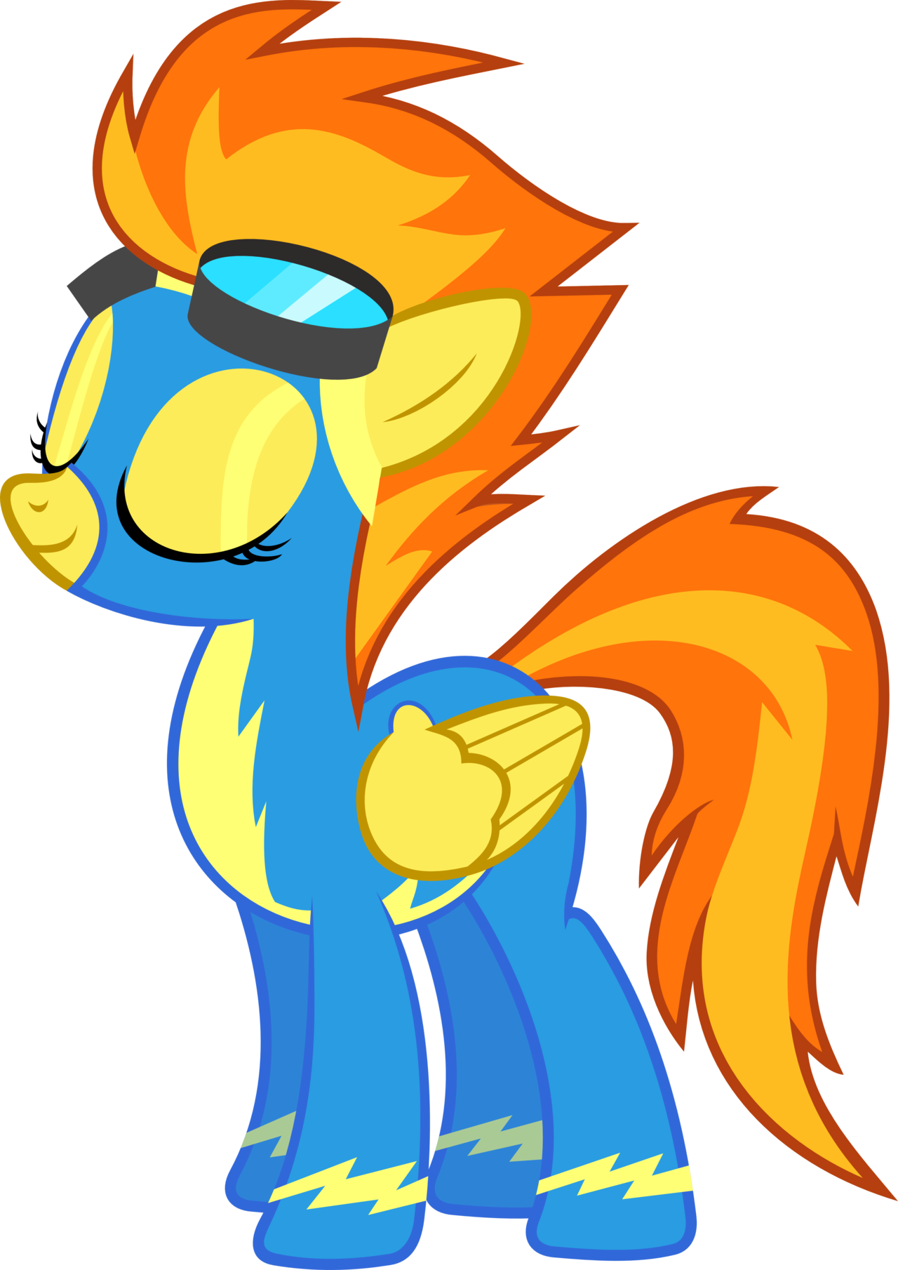 Spitfire With Closed Eyes By Baumkuchenpony Spitfire - Mlp Sky Stinger Wonderbolt (1280x1809)
