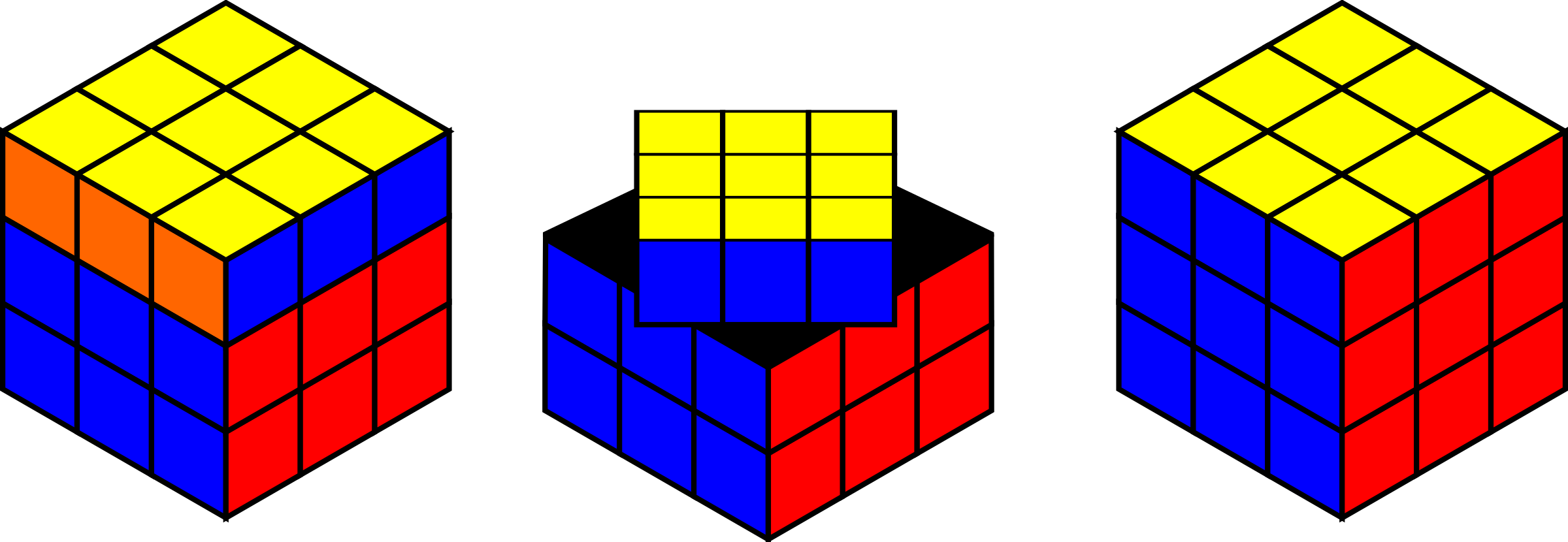 Cube Clipart Rubik's Cube - Rubik's Cube Gif Solving (2400x830)