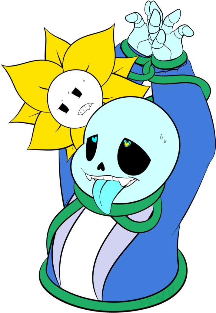 Undertale Flowey Toriel Clip Art - Undertale Fanart Sans And Flowey (752x1062)