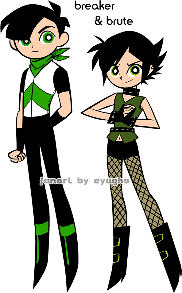 Powerpuff, Rowdyruff, Powerpunk And Rowdyright - Powerpuff Buttercup Butch Art (700x1043)