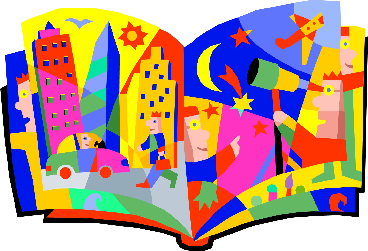 Story Clipart 5 Children Library Clip Art - Book Clip Art (1554x1072)