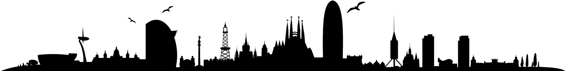 Barcelona Silhouette - Smart City Skyline Silhoutte (1920x392)