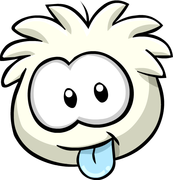 White Puffletongue3 - Club Penguin White Puffle Png (554x578)