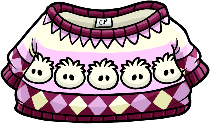 White Puffle Pullover - Club Penguin Sweater (800x473)