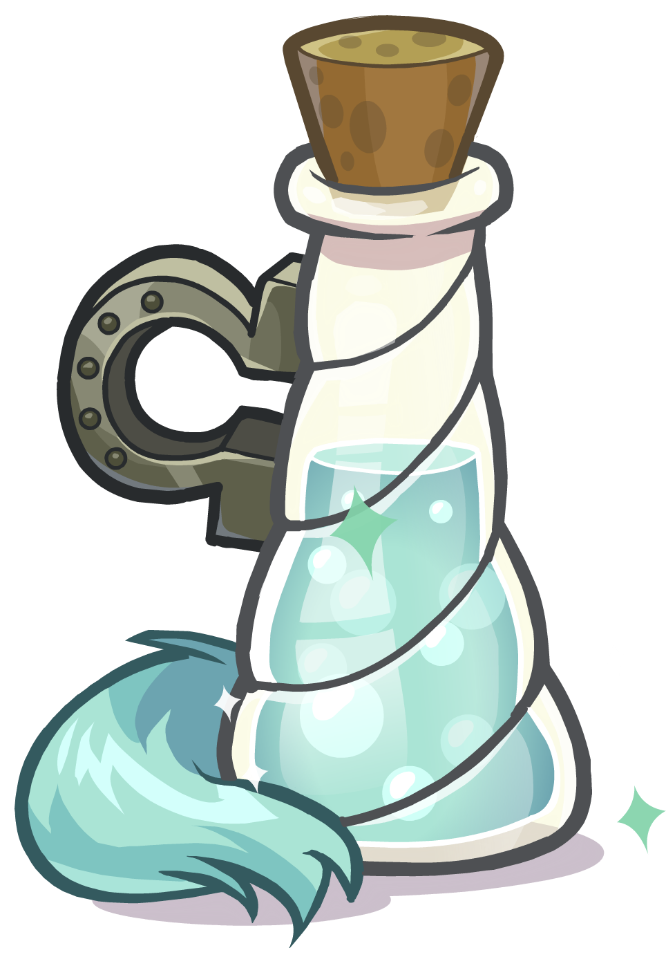 Medieval 2013 Potions White Puffle Unicorn - Club Penguin Puffles Unicornio (964x1384)