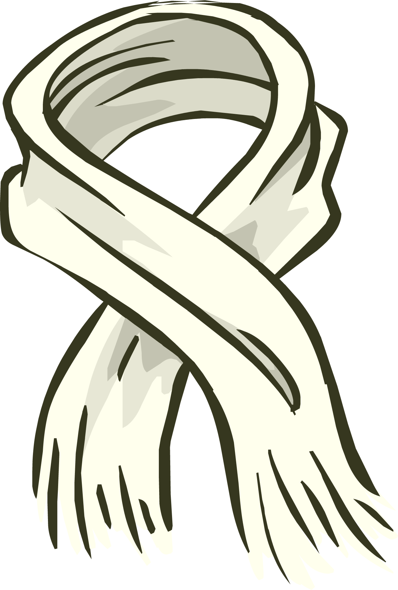 White Puffle For Kids - Club Penguin White Scarf (1328x1969)