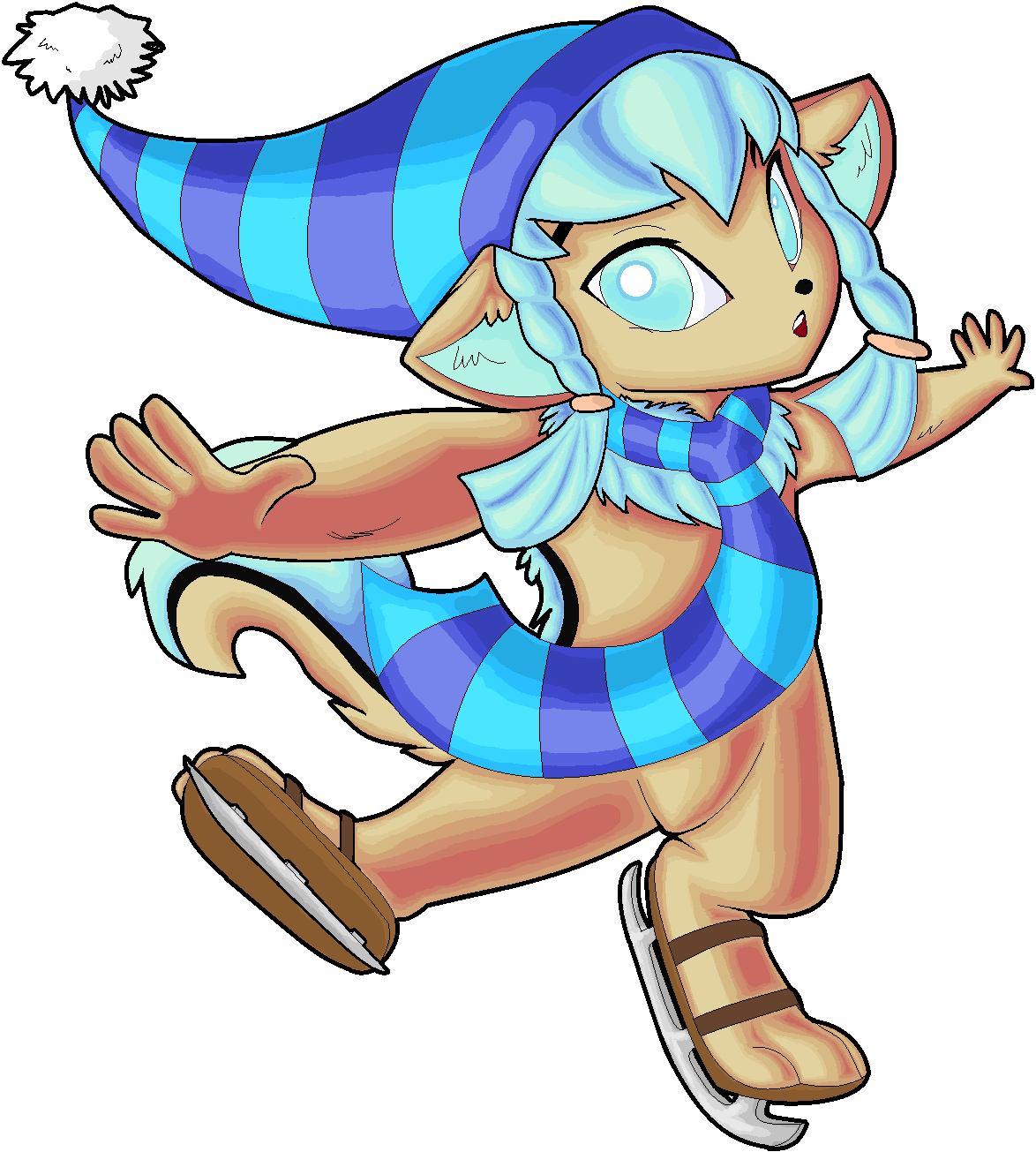 Ice Skating Smurf - Cartoon Smurfs No Colour (750x839)