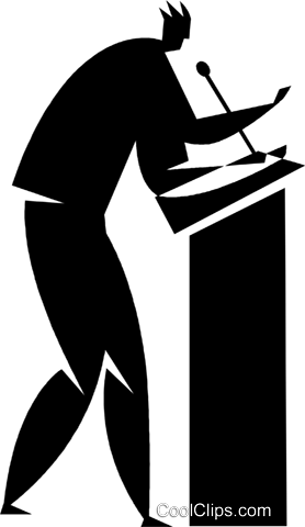 Person Speaking At A Podium Royalty Free Vector Clip - Silhouette (278x480)