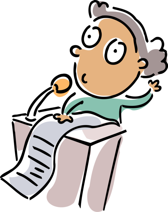 Vector Illustration Of Businesswoman Delivers Speech - Clip Art (555x700)