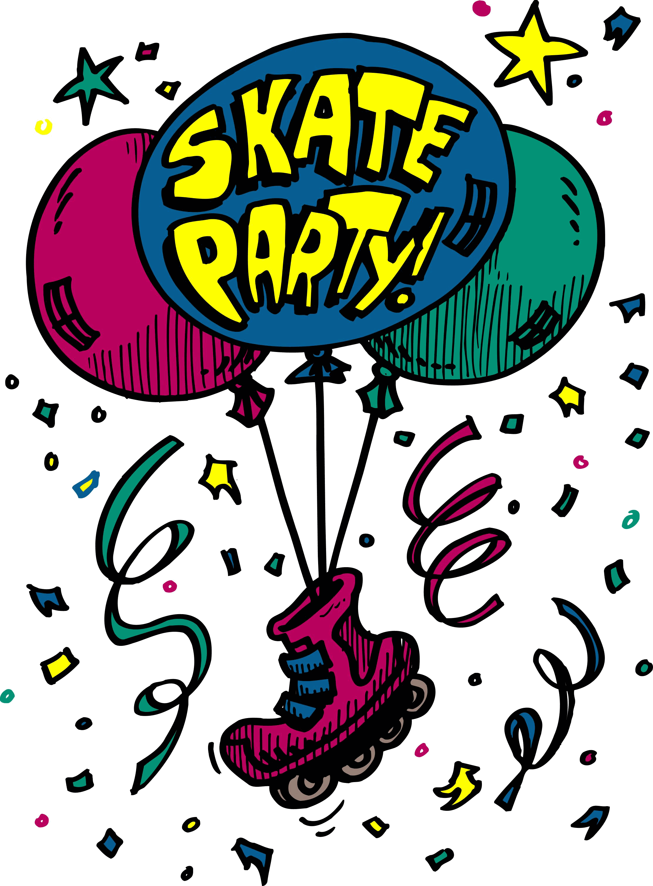 Skating Family Clipart - Skating Birthday Party (2225x3018)