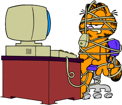 Girl Ice Skater - Garfield On Computer (400x341)