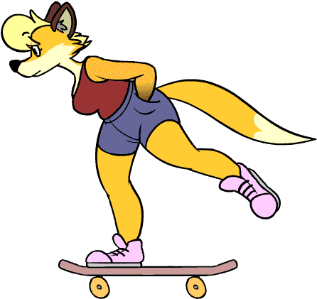 “oh Yeah @thatstupidsnowfox's Skater Girl Eileen Is - Skateboard Gif Girl Animated (500x500)