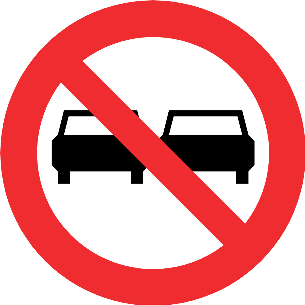 Chile Road Sign Rpo-3 - No Overtaking Road Markings (1000x1000)